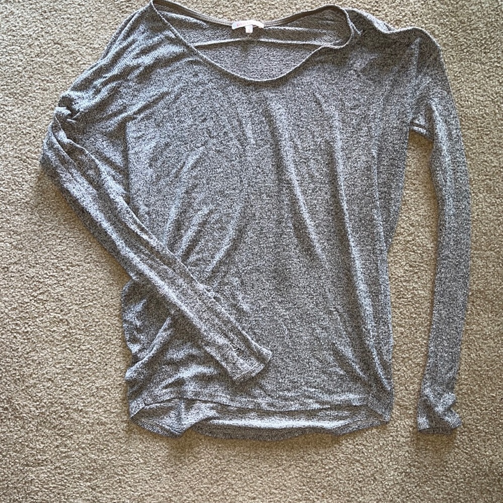 Lightweight Grey sweater with scoop neck , good for layering